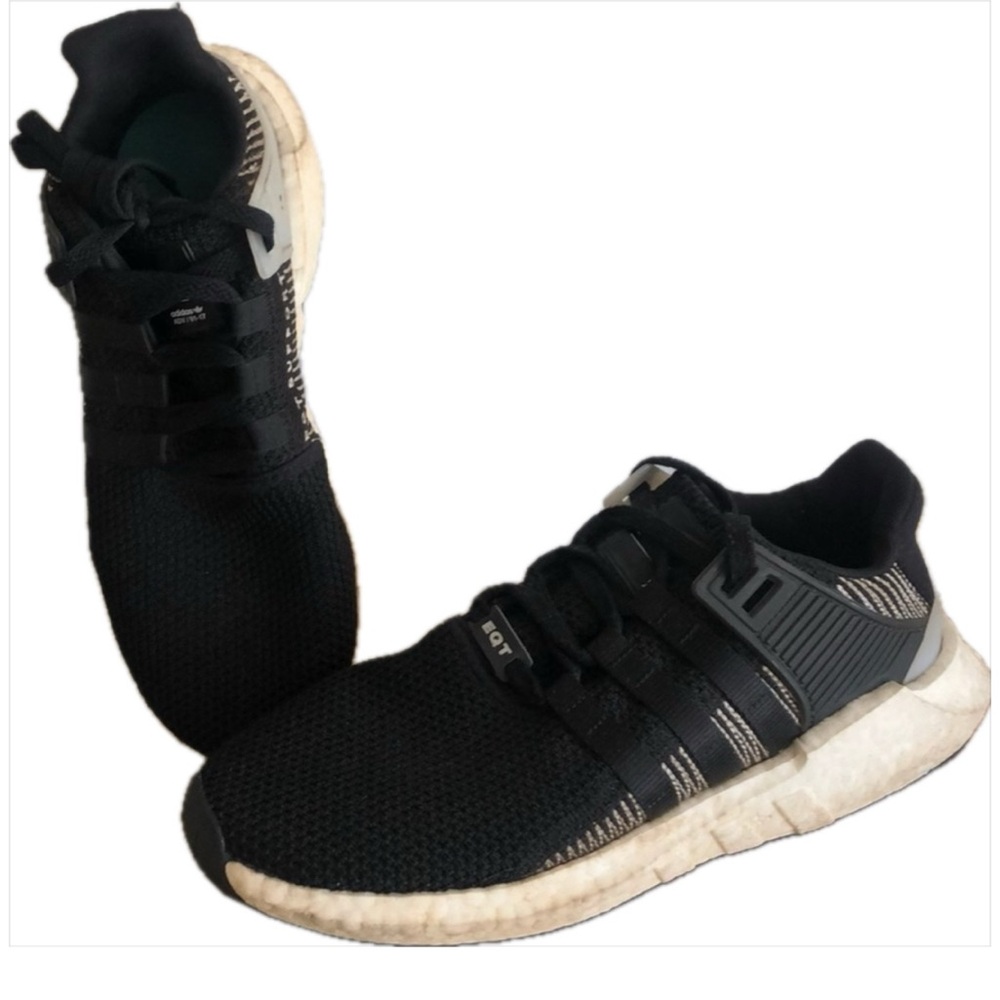 Black and White Adidas EQT Sneakers Size 9.5 - Picture 1 of 8